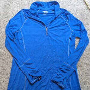 Kirkland women's long sleeve sport active jacket top blue large